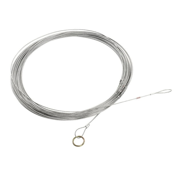 Steel Wire Measuring String, With Scale Smoothly Steel Wire Measuring Rope for Engineering Measurement 30m/98.4ft,50m/164ft,70m/229.7ft,100m/328.1ft