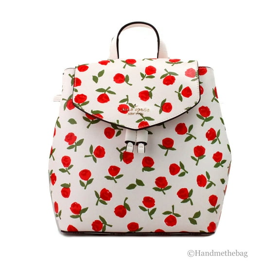 Kate Spade Lizzie Medium Festive Rosette Leather Flap Backpack