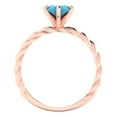 thumbnail image 4 of 2 ctw Solitaire Anniversary Ring for Women | Marquise Cut Simulated Turquoise | Hyperallergenic Solid 14K Rose Gold, 4 of 5