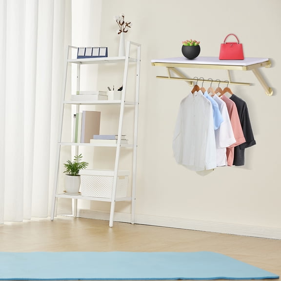 Wall Mounted Clothing Clothes Rack Display Storage Hanging Rod Garment Rack