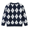 thumbnail image 3 of NAISIBABY Boys Cardigan Sweater, Buttons Long Sleeve Classic Checked Fall Winter Warm Knit Outwear Navy 9T, 3 of 5