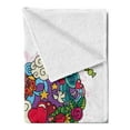 thumbnail image 2 of Love Soft Flannel Fleece Throw Blanket, Hand Drawn Love Doodle Hearts Clouds Cats and Birds Baloons Giant Heart Shape, Cozy Plush for Indoor and Outdoor Use, 50" x 70", Multicolor, by Ambesonne, 2 of 5