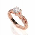 thumbnail image 2 of HeartsAndYou 2ct Round Cut Moissanite Engagement Ring for Women Infinity Twisted Accent 18k Rose Gold over Silver For Women, 2 of 4