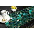 thumbnail image 6 of 2024 Placemat Marble Hycomb Texture Aqua Green Dining Table Tableware Mats Kitchen Dish Mat Pad 4/6pcs Table Mat Home ration, 6 of 7