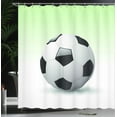 thumbnail image 4 of Ambesonne Sports Shower Curtain, Football Soccer Ball, 69"Wx70"L, Black and White, 4 of 5