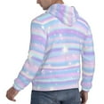 thumbnail image 6 of Pofeuu Striped Gradient Print Mens Casual Hooded Collar Drawstring Hoodies Pullover Sweatshirts Casual Long Sleeve Shirts-Small, 6 of 7