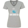 thumbnail image 3 of Inktastic San Diego California Whale Women's V-Neck T-Shirt, 3 of 5