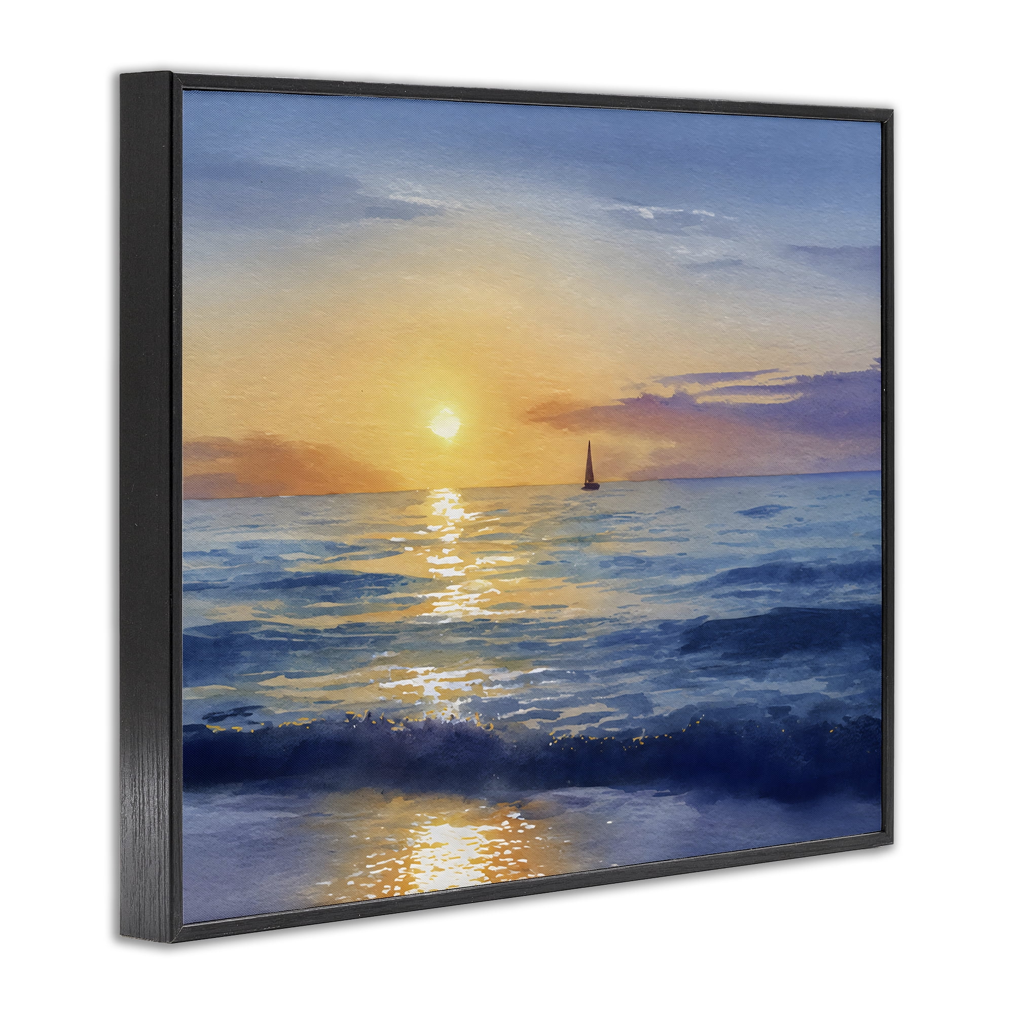 Stupell Industries Sails To The Sun At Sea Black Framed Giclee Art, design by Franklyn Gregory