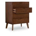 thumbnail image 2 of Contemporary Home Living 38" Brown Four Drawer Dresser Chest with Bronze Pulls, 2 of 4