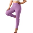 thumbnail image 3 of YanHoo Fleece Lined Leggings Women Fall Winter Thermal Warm Pants Plus Size Elastic High Waisted Belly Control Workout Yoga Pants Purple,XXXXL, 3 of 7