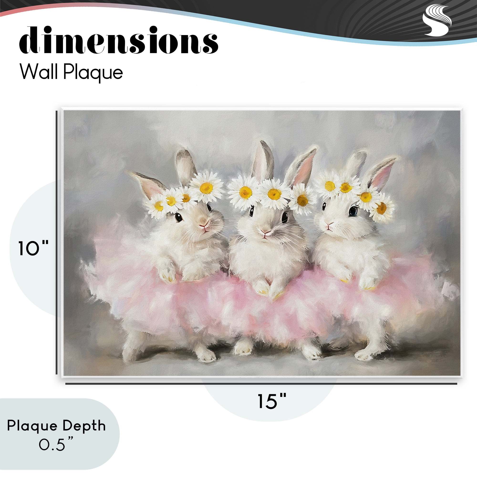 Stupell Industries Dancing Bunnies in Tutus Wall Plaque Art, design by Tina LeCour