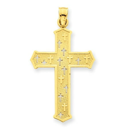 14k Yellow Gold Passion Cross Pendant