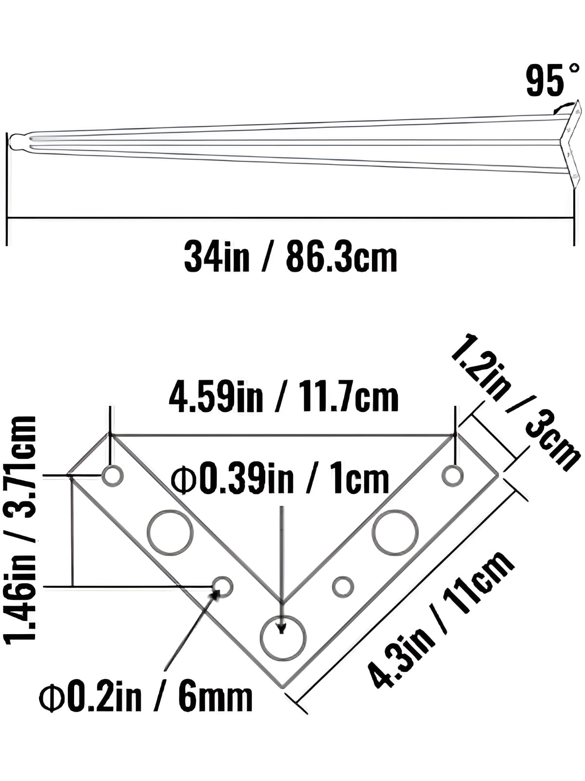 VEVOR Hairpin Table Legs 34" Black Set of 4 Desk Legs 880lbs Load Capacity (Each 220lbs) Hairpin Desk Legs 3 Rods for Bench Desk Dining End Table Chairs Carbon Steel DIY Heavy Duty Furniture Legs
