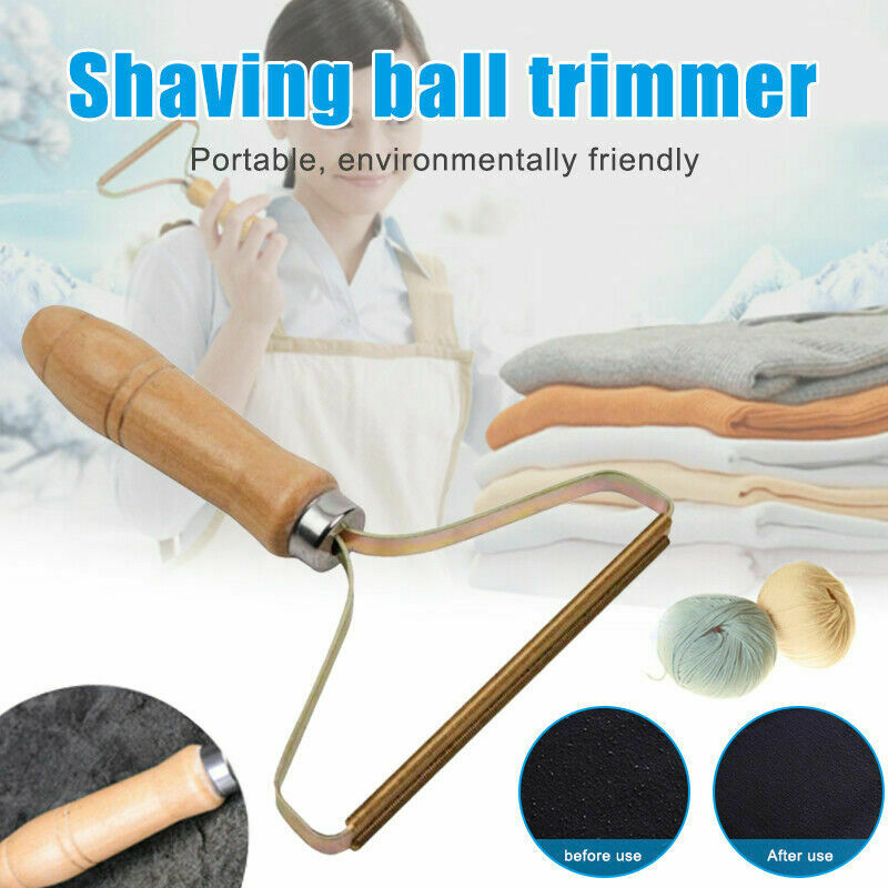 Coat Clothes and Fabrics with Handle Wood Lint Remover Carpet and for Pet Hair Portable Lint Remover Manual Clothes Cleaning Fuzz Shaver Reusable Double Sided Brush Remover for Sweater