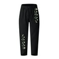 thumbnail image 4 of Pntutb Womens Plus Size Summer Casual Loose Cotton and Linen Pocket Printing Trousers Pants, 4 of 6