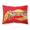 Crab Blue on Red, Sr Fabric Standard Pillowcase-30 x 20.5-