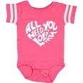 thumbnail image 3 of Inktastic All You Need is Love White Heart Shape Boys or Girls Baby Bodysuit, 3 of 5