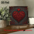 thumbnail image 5 of 2D Flat, 1pc Vintage Romantic Love Ornate Heart Wood Framed Wall Sign - 8x8 Inch Rustic Wedding, Anniversary Valentine's Day Decor with Wood Frame - Farmhouse Wall Hanging for Living Room, Bedroom, 5 of 9