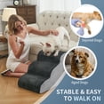 thumbnail image 5 of BOMOVA Dog Stairs to Bed, 3-Step Dog Steps for High Bed and Couch, Dog Stairs for Small Dogs, Non-Slip Bottom Pet Stairs, Pet Steps Indoor, Grey, 2/3/4/5 Steps, 5 of 8