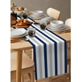 thumbnail image 2 of Table Runner Dresser Scarf 13 x 70 Inch Navy Blue White Stripes Minimalist Abstract Vertical Striped Table Runners Non-Slip Heat Kitchen Dining Table Decor for Indoor Outdoor Home Party Decoration, 2 of 7