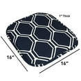 thumbnail image 3 of Mirage Hexagonal Print Memory Foam Chair Pads 4 Pack Navy/White, 3 of 5