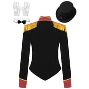 Eandarui Women's Ringmaster Costume Velvet Showman Halloween Cosplay Costume Adult Stage Performance Black L