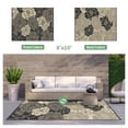 thumbnail image 3 of KUETH 8'x 10' Outdoor Rug Plastic Waterproof Outside Foldable Flower Mat UV Resistant Patio RV Deck Carpet,BLACK BEIGE, 3 of 6