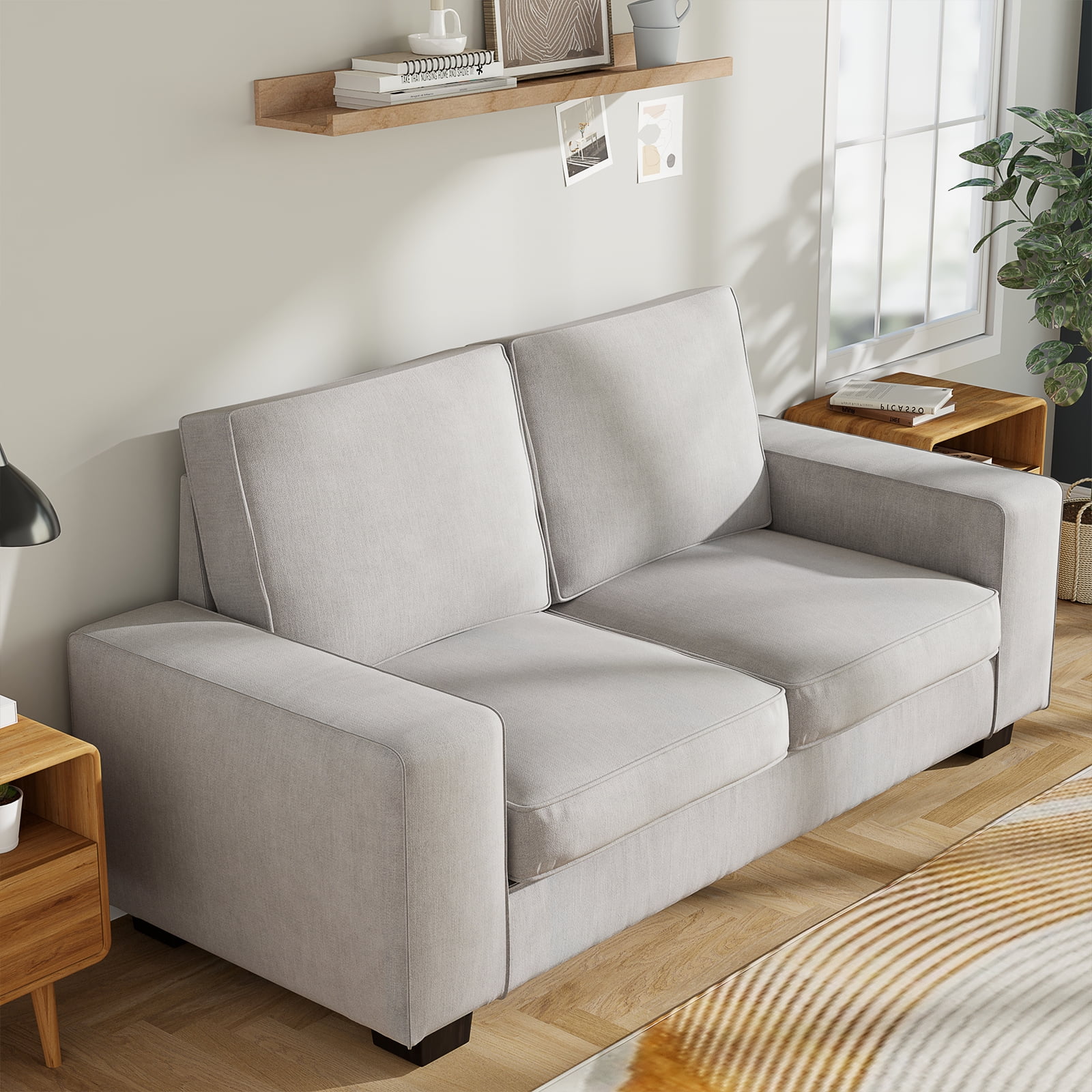 Modern Loveseat Sofa Fabric 2 Seater Couch Modular Love Seats for Small