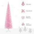 thumbnail image 4 of HOMCOM 7' Artificial Christmas Tree Xmas Slim Tree Holiday Home Décor, Pink, 4 of 10