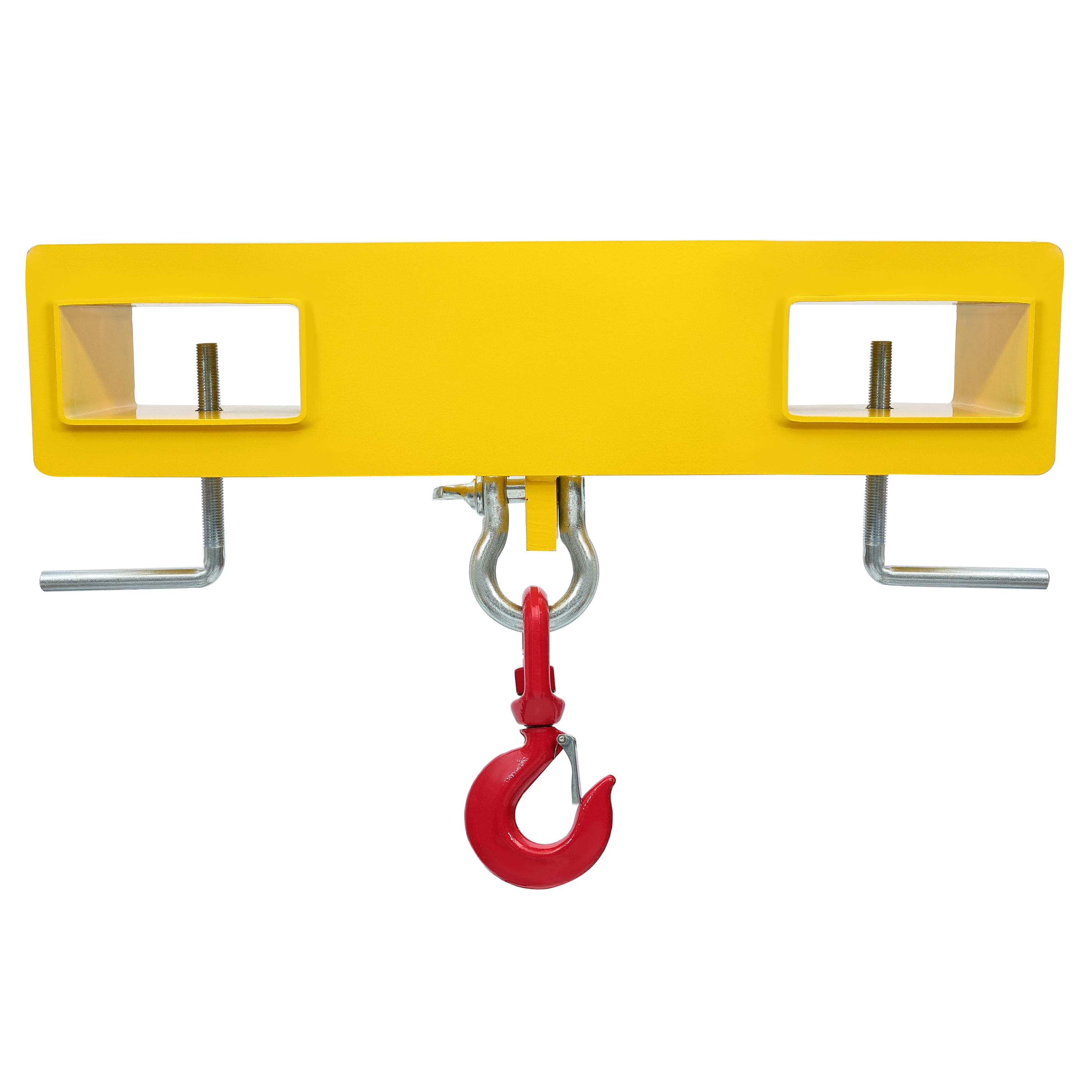 KOJEM Forklift Lifting Hook 4800lbs Forklift Mobile Crane Hook Yellow Forklift Lifting Hoist Swivel Hook Fork Lifting Attachment
