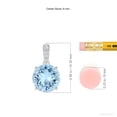 thumbnail image 3 of ANGARA Natural Prong-Set Round 1.6 ct Aquamarine Pendant with Diamond Bale in 14K White Gold for Women (Size-8mm) | March Birthstone, Anniversary, Jewelry Gift for Women | Natural Aquamarine Necklace, 3 of 9