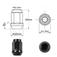 24PCS x1.5 Wheel Nuts Black Lug Nut Socket For LandCruiser Prado For