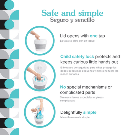 PurePail Hang It Diaper Disposal System – White, Odor Control for On–the–Go, Hang from Anywhere, Perfect for Car & Grandparents, Includes 1 Hang It + 5 Lavender Scented Refill Bags + 1 Travel Case