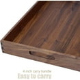 thumbnail image 3 of Large Rectangle Black Walnut Wood Ottoman Tray with Handles - 22 x 14 Inches, Handmade Natural Solid Wood Serving Tray, 3 of 6