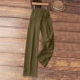 thumbnail image 7 of YOZGXEG Wide Leg Pants Women Women Wide Leg Linen Cotton Blend Pants Elastic Waist Casual Loose Trousers With Pockets Green S-3Xl, 7 of 7