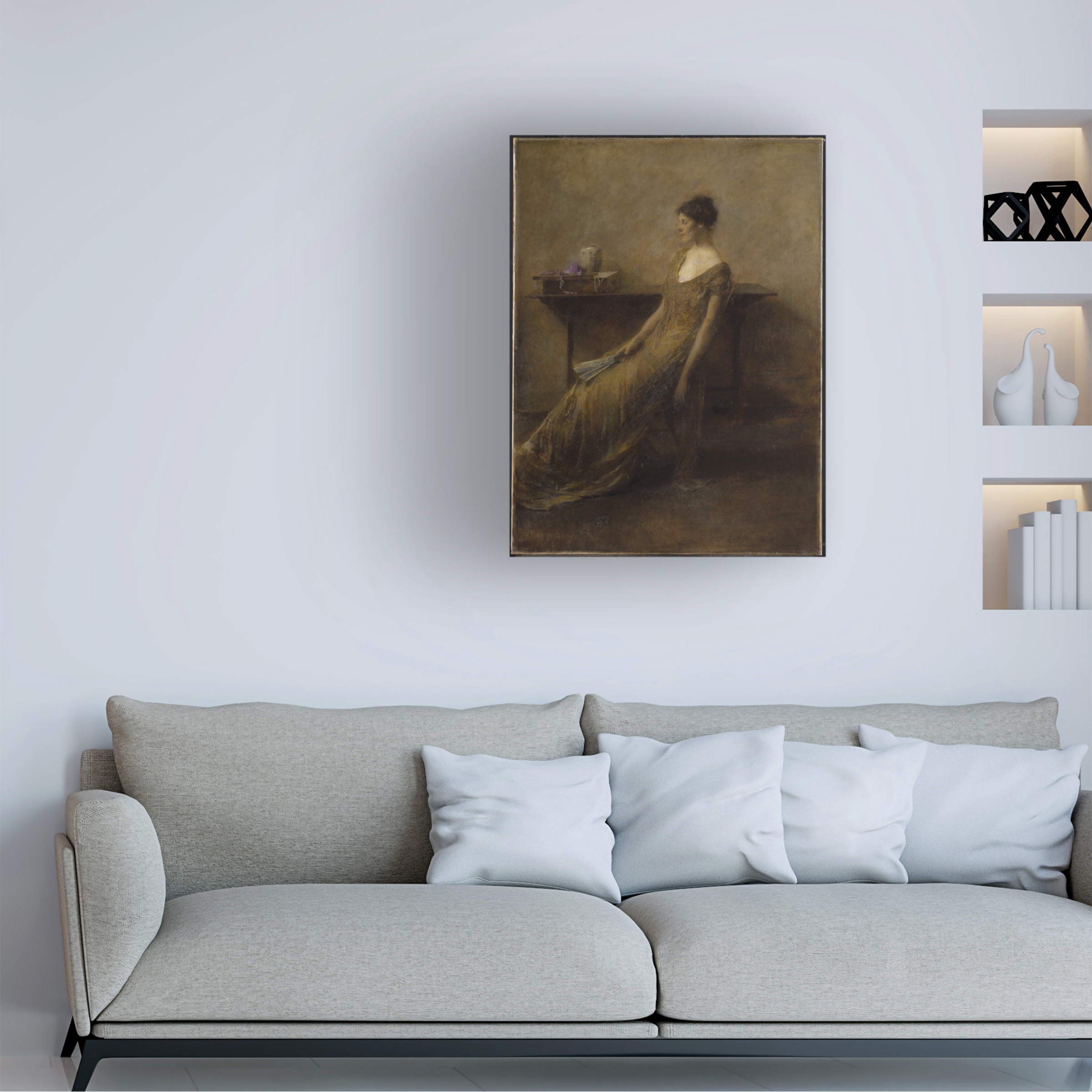 Thomas Dewing 'Lady In Gold' Canvas Art