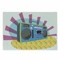 thumbnail image 1 of 70s Party Cutting Board, Retro Boom Box in Pop Art Manner Dance Music Colorful Composition Art Print, Decorative Tempered Glass Cutting and Serving Board, Small Size, Multicolor, by Ambesonne, 1 of 1