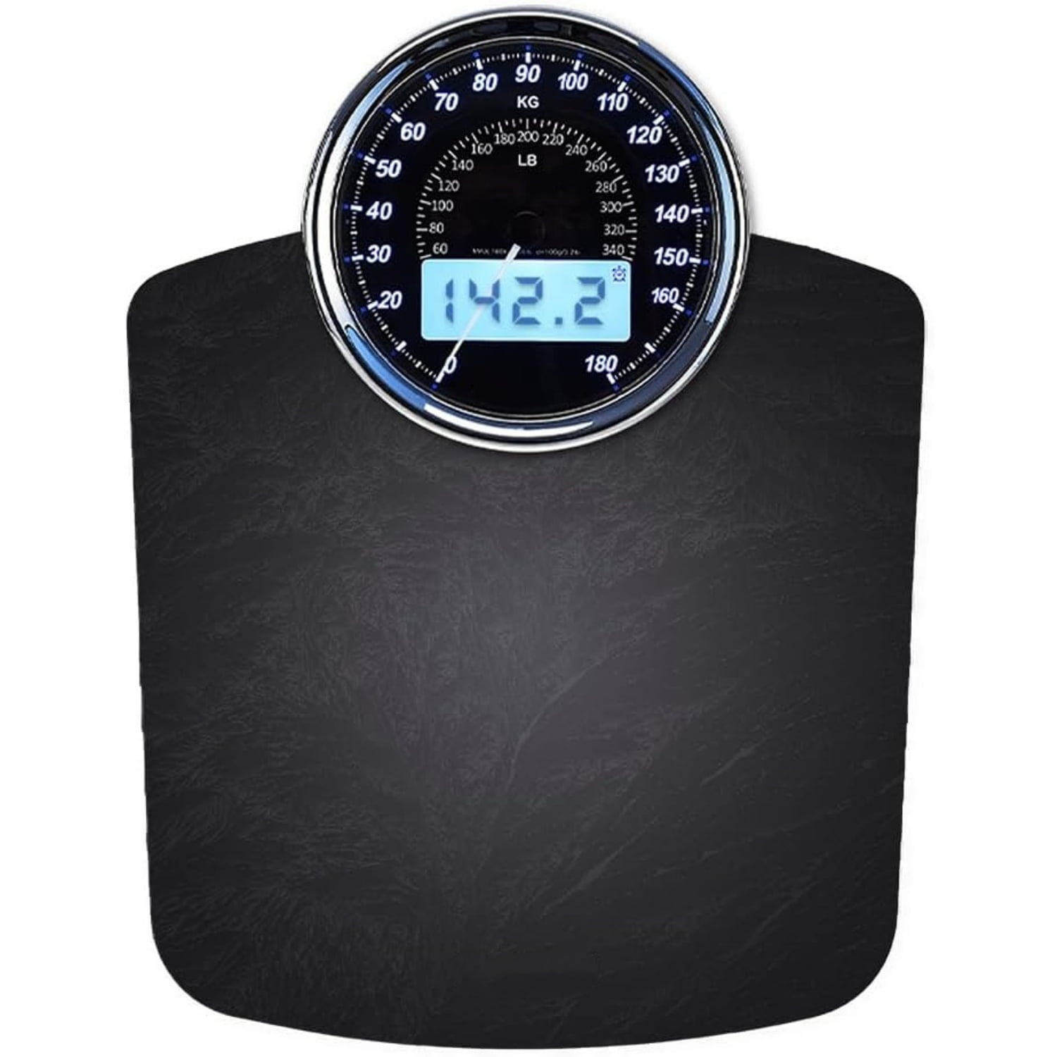 Highly Advance 2-in-1 Digital & Analog Weighing Scale for Body Weight-400lbs, 4 High Precison GX Sensor Accurate, Thick Tempered Glass, Extra Large Display (red) (New Black)