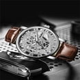 thumbnail image 3 of Men's Watch Fashion Design Leather Band Analog Alloy Quartz Wrist Watches NEW Watches for Men on Sale (C Brown), 3 of 4