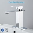 thumbnail image 5 of Wovier Chrome Waterfall Bathroom Sink Faucet with Supply Hose and Plate,Single Handle Single Hole Lavatory Faucet,Basin Mixer Taps Commercial, 5 of 7