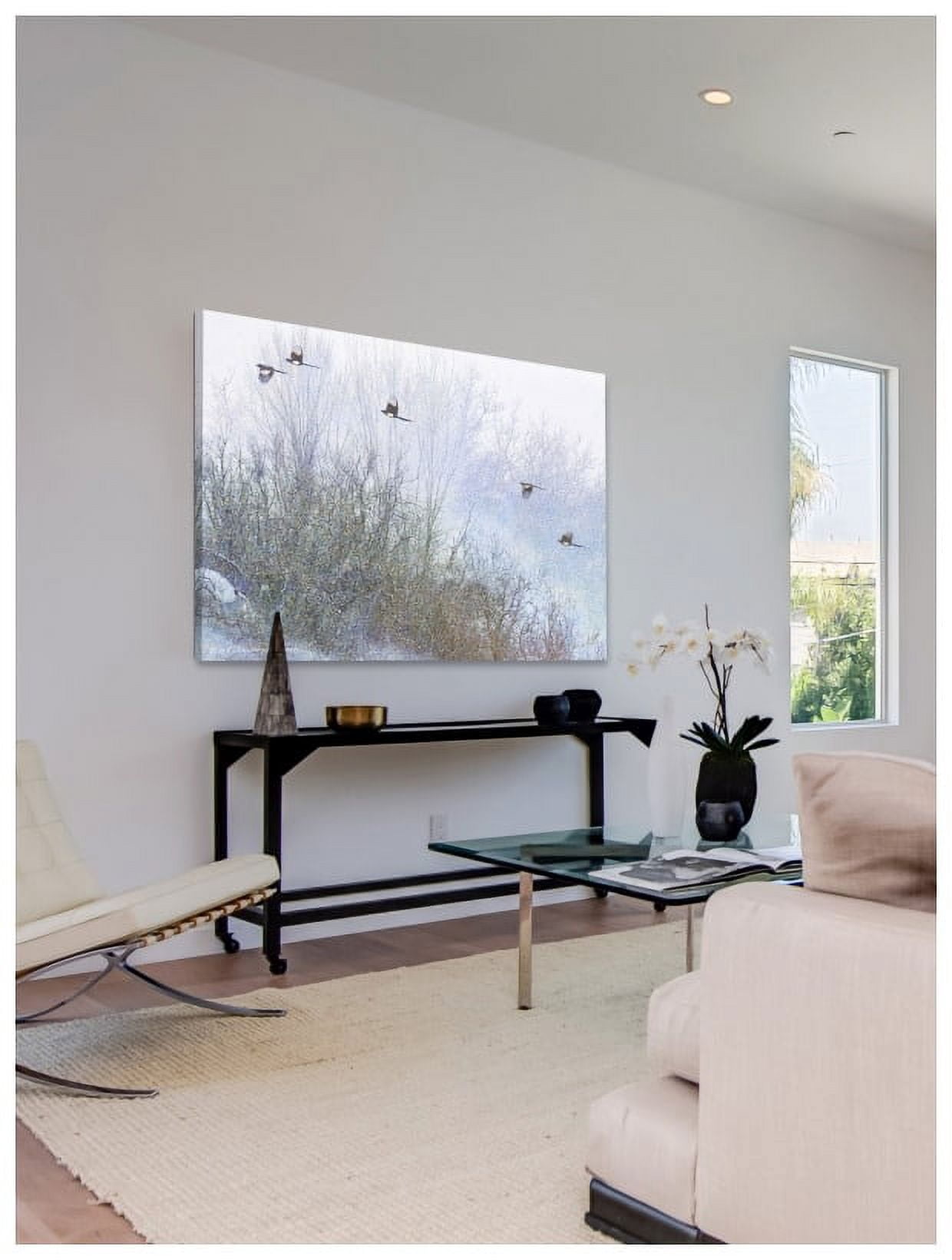 Marmont Hill - "Gray Trees Magpies" by Chris Vest Painting Print on Wrapped Canvas