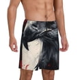 thumbnail image 2 of Sikiie Red Black Ink Style Bald Eagle Mens Pajama Shorts, Lightweight Lounge Pant with Pockets Soft Sleep Pj Shorts for MenLarge, 2 of 6
