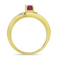 thumbnail image 5 of 10k Yellow Gold Oval Rhodolite Garnet And Diamond Wave Ring, 5 of 6