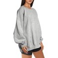 thumbnail image 3 of Jersey de manga larga de gran tamaño para mujer, sudadera de lana con cuello redondo, Tops, ropa para adolescentes y niñas de otoño e invierno (L), 3 of 6