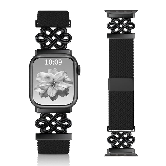 GoldMine Braided Band Compatible with Apple Watch Bands 40mm 38mm 41mm 42mm 44mm 45mm 46mm 49mm, Magnetic Clasp Fabric Nylon Interlock Buckle Straps for iWatch Ultra Series 10/9/8/7/6/5/4/3/2/1/SE