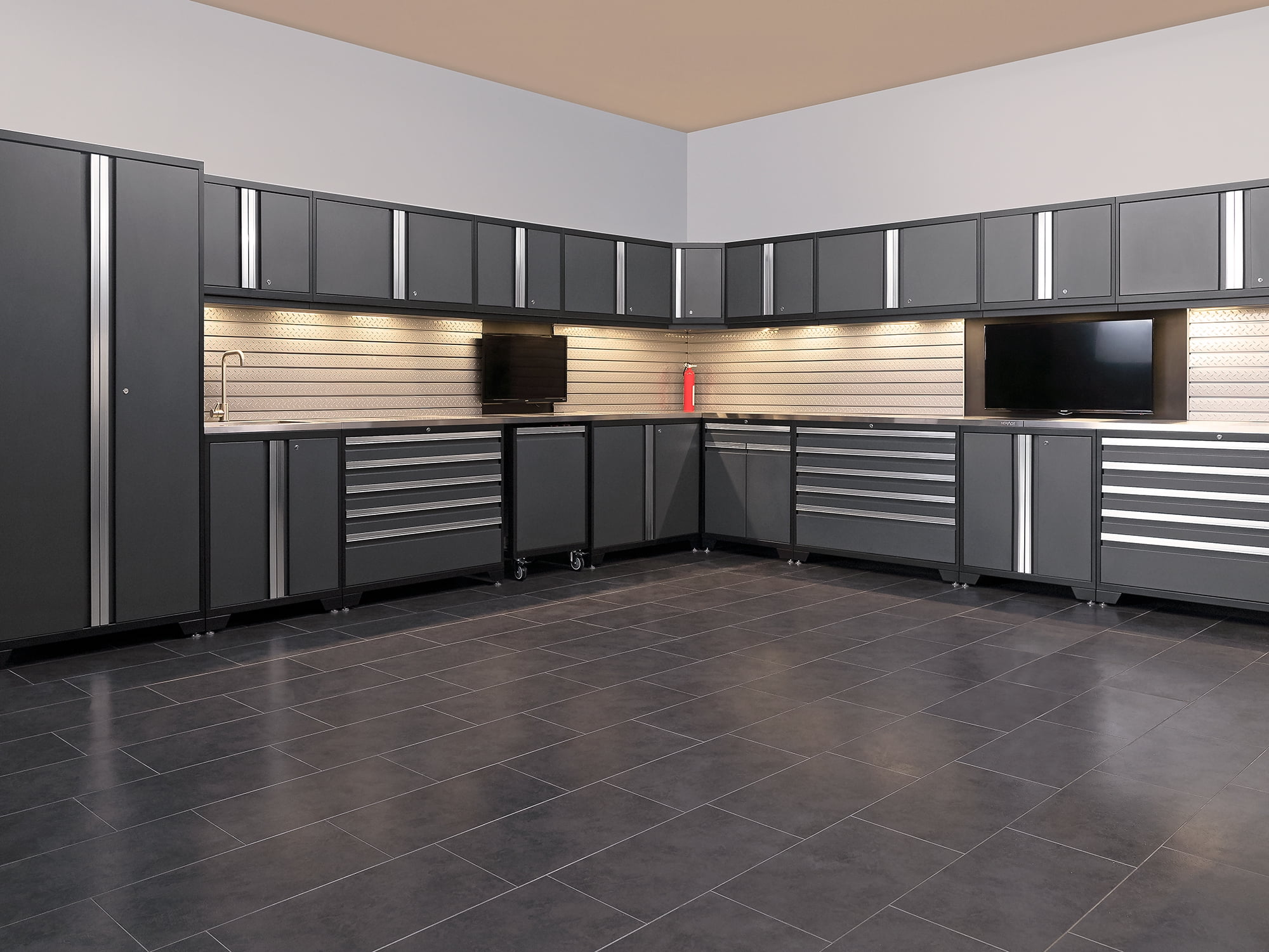 NewAge Products Vinyl Tile Flooring - 800 sqft - Slate Gray