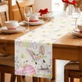 thumbnail image 5 of Happy Easter Table Runner 72 Inches, Spring Farmhouse Easter Bunny Eggs Floral Bed Runner Dresser Scarves Tabletop for Indoor Outdoor Parties/Ceremony/Banquet, 13" x 72", 5 of 8