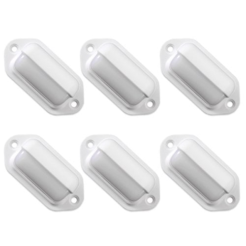 Dream Lighting 12 Volt Surface Mount LED Step Lights, Warm White Deck Lights for Boat, Marine, RV, Camper, Motor home, Pack of 6