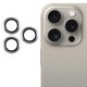 thumbnail image 1 of For iPhone 16 Pro / 16 Pro Max Camera Lens Protector CD Veins Metal Ring Tempered Glass Film - Black, 1 of 5