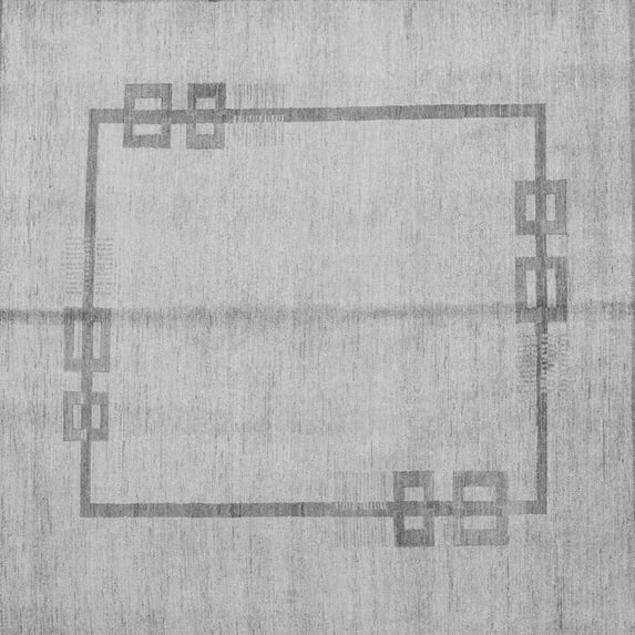 Ahgly Company Indoor Square Solid Gray Modern Area Rugs, 6' Square